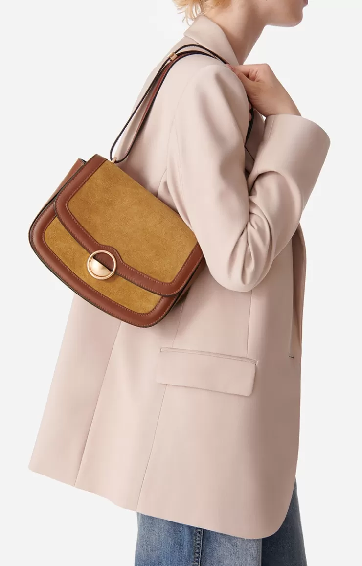 Vanessa Bruno Grand Sac u00c0 Rabat Romy En Suede Et Cuir Lisse