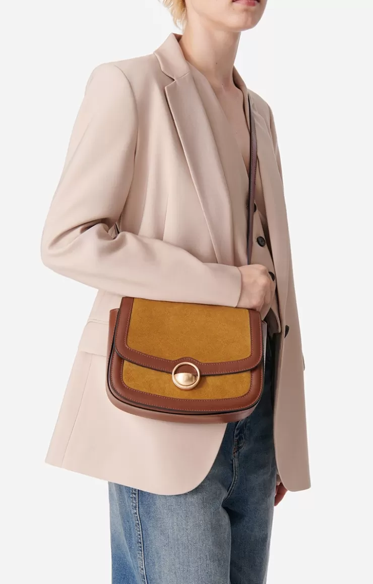 Vanessa Bruno Grand Sac u00c0 Rabat Romy En Suede Et Cuir Lisse