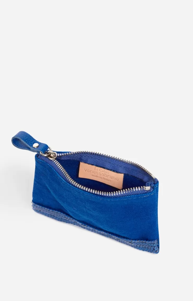 Vanessa Bruno Petite Pochette Zippée En Lin & Sequins